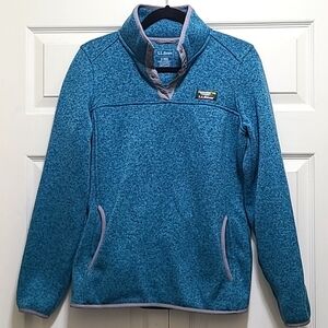 L.L.Bean quarter snap fleece sweatshirt size‎ small teal